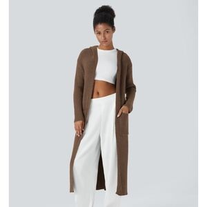 HALARA Chocolate Brown Long Cardigan